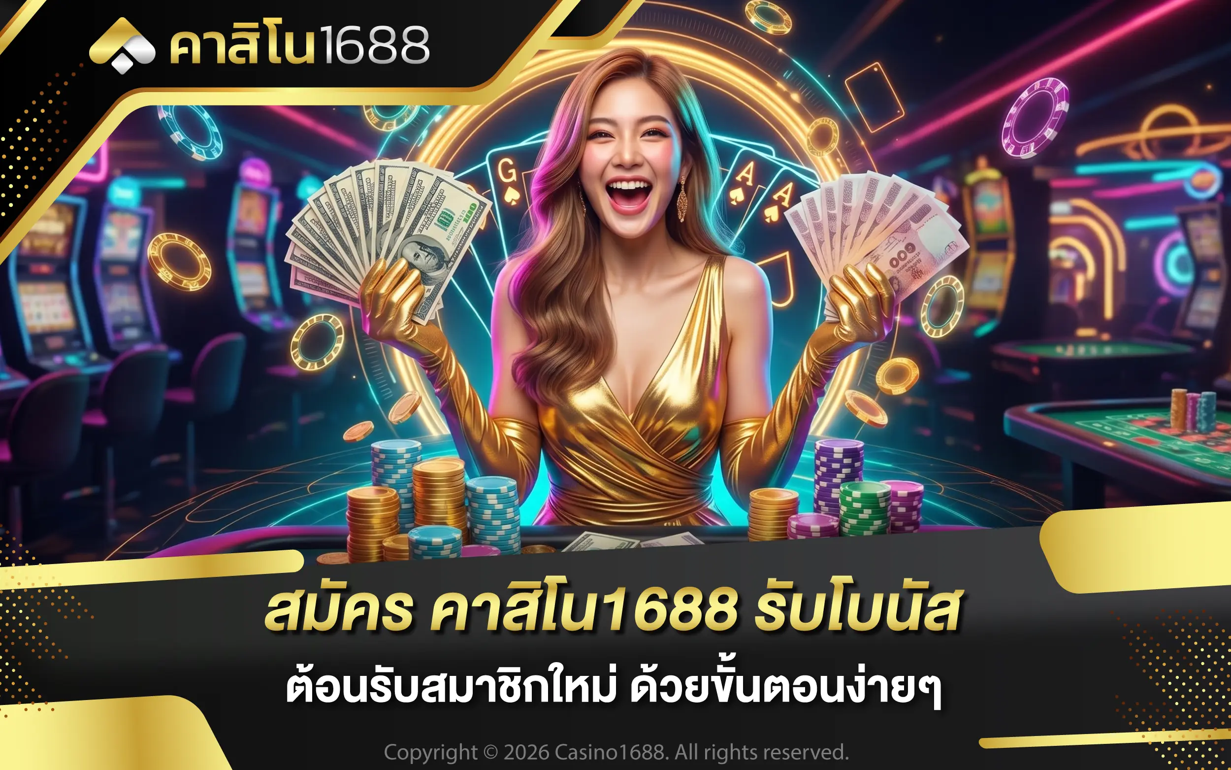 สมัคร คาสิโน1688 รับโบนัสต้อนรับสมาชิกใหม่ ด้วยขั้นตอนง่ายๆ